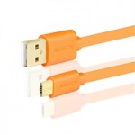 Obrzok produktu AXAGON - BUMM-AM05QO,  HQ Kbel Micro USB <-> USB A,  dtov a nabjac 2A,  oranov,  0.