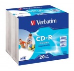 Obrzok produktu Verbatim CD-R 52x / 700MB / Slim / AZO Wide Inkjet Printable