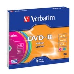 Obrzok produktu Verbatim DVD-R 16x / 4.7GB / Slim / Colour 1ks