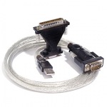 Obrzok produktu USB1.1 A-RS232+DB25 kbel 1.5m,  prevodnk