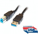Obrzok produktu USB3.0 A-B kbel M / M,  2.0m,  prepojovac,  ierny
