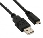 USB2.0A-microUSB kábel M / M, 0.5m, prepojovací, čierny | Obrázok produktu USB2.0A-microUSB kábel M / M, 0.5m, prepojovací, čierny