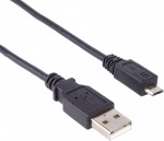 USB2.0A-microUSB kábel M / M, 1.0m, prepojovací, čierny | Obrázok produktu USB2.0A-microUSB kábel M / M, 1.0m, prepojovací, čierny