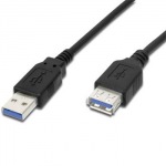 USB3.0 A-A kábel M / F, 2.0m, predlžovací, čierny | Obrázok produktu USB3.0 A-A kábel M / F, 2.0m, predlžovací, čierny