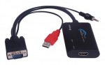 Obrzok produktu VGA+audio-HDMI elektronick prevodnk M / F,  adaptr