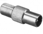 Obrzok produktu Adapter F-female  /  IEC-male (IEC 9, 5 mm) koaxilny konektor