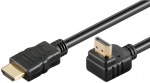 Obrzok produktu HDMI-HDMI kbel M / M,  1.0m,  prepojovac,  (v1.4),  zahnut konektor 90