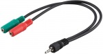 Obrzok produktu Jack3.5mm-2xJack3.5mm redukcia M / 2xF,  4 pin M konektor ,  pre headsety