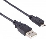 Obrzok produktu USB2.0A-microUSB kbel M / M,  0.2m,  prepojovac,  ierny
