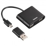Obrzok produktu Hama USB 2.0 OTG Hub 1:2 pre smartfn / tablet / notebook / PC