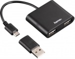 Obrzok produktu Hama USB 2.0 OTG Hub 1:2 pre smartfn / tablet / notebook / PC